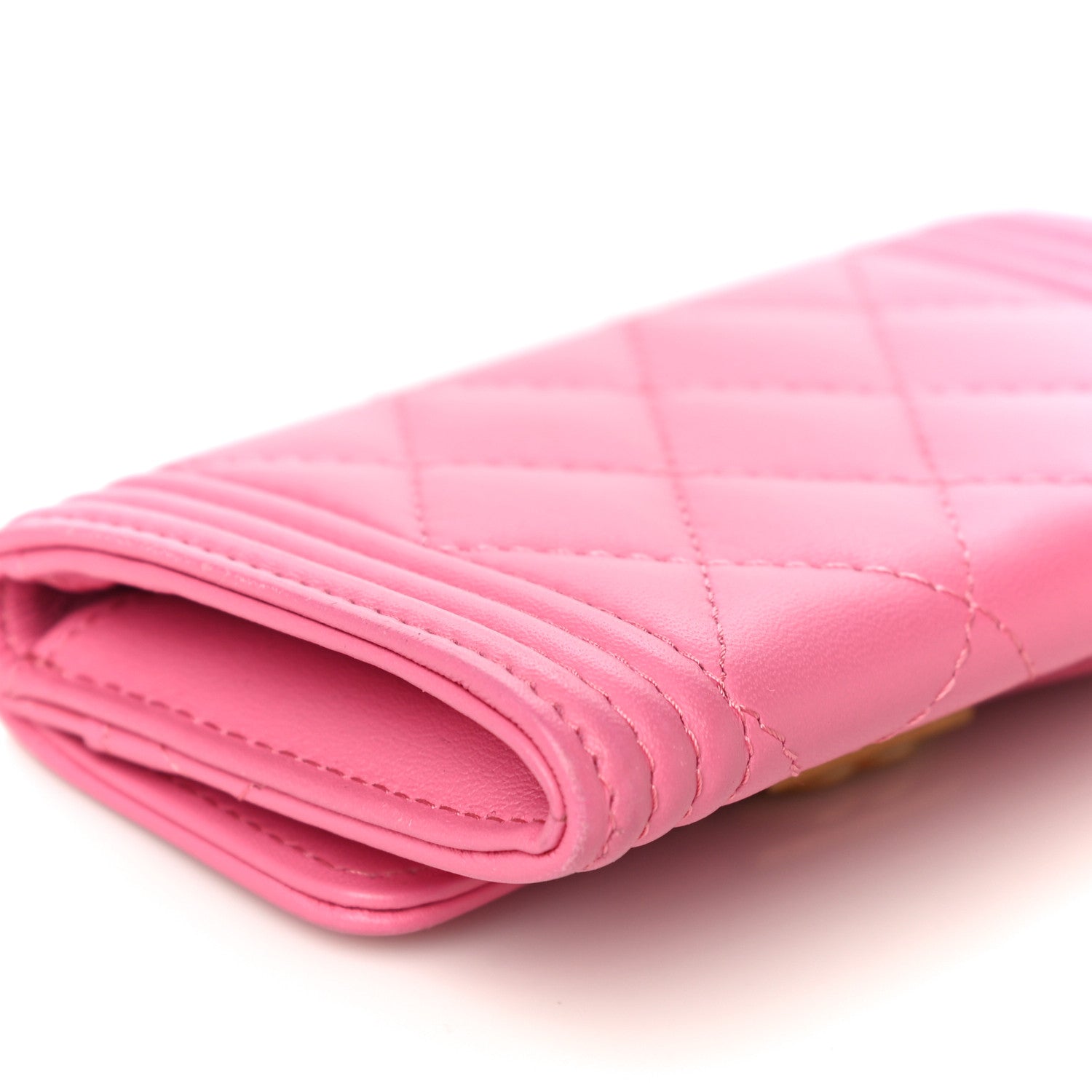 Chanel Lambskin Quilted Boy Card Holder Wallet Pink 12 of 13