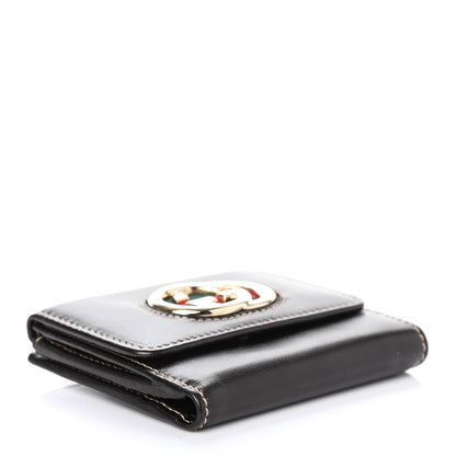 Gucci Calfskin Web Interlocking G French Wallet Dark Brown 3 of 5