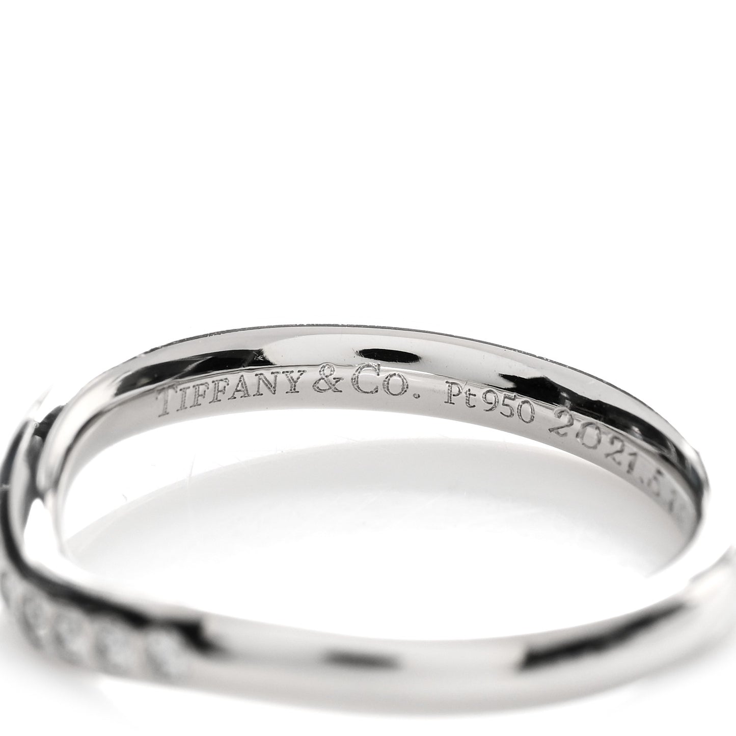 Platinum Diamond Elsa Peretti Curved Wedding Band Ring 45 3.5