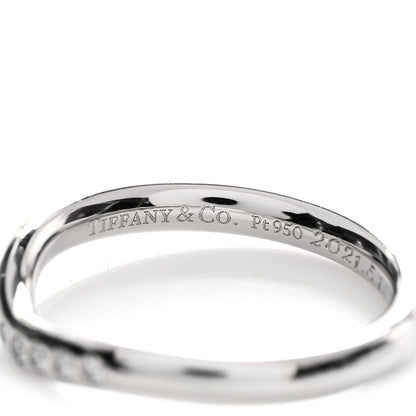 Tiffany Platinum Diamond Elsa Peretti Curved Wedding Band Ring 45 3.5 3 of 5