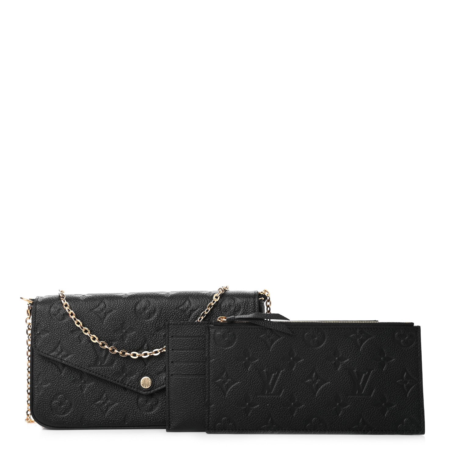 Louis Vuitton Empreinte Pochette Felicie Chain Wallet Black 1 of 8