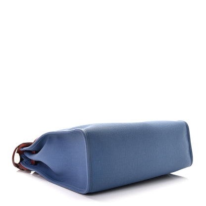 Hermes Vache Hunter Toile Militaire Herbag Zip 31 PM Bleu Agate Rouge H 3 of 7