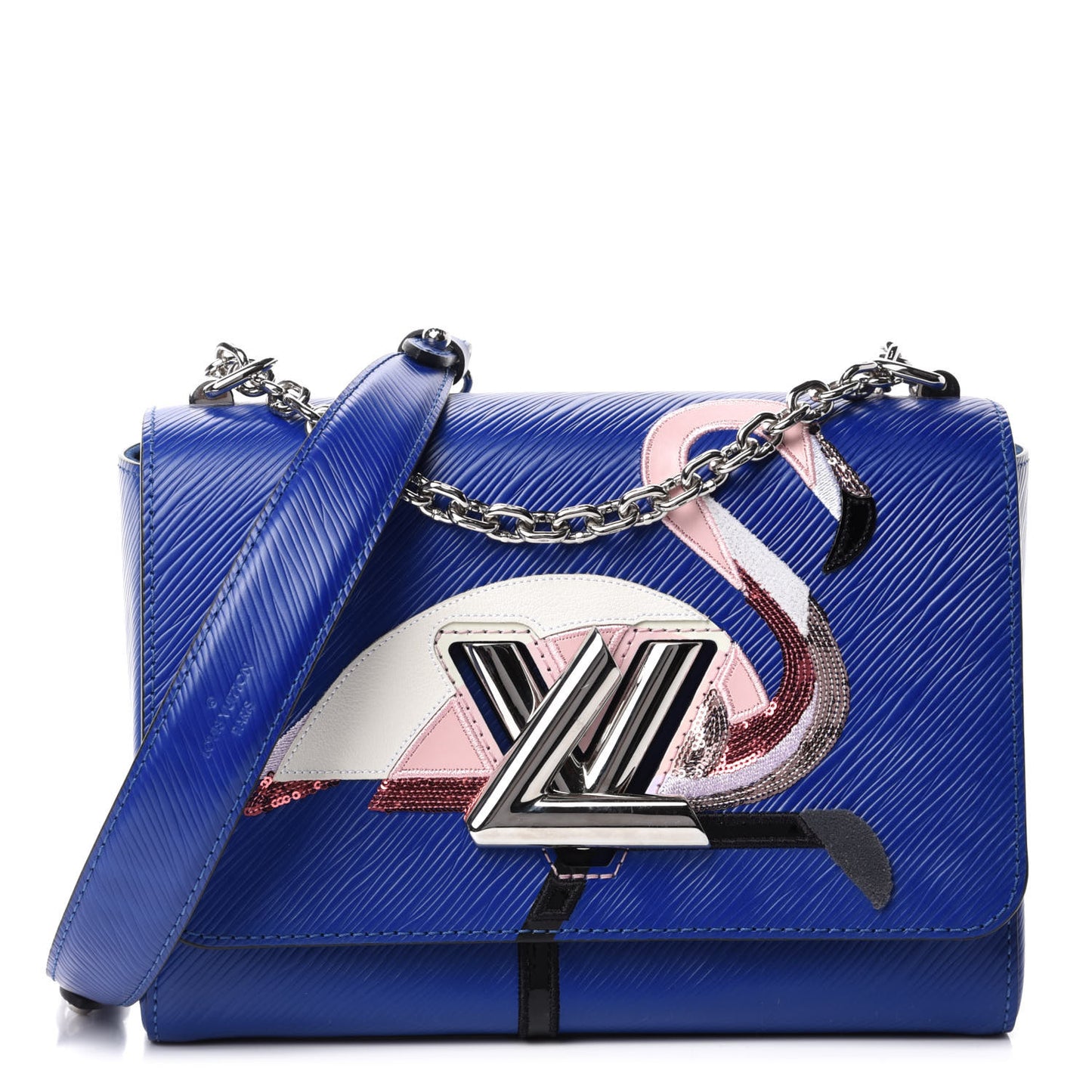 Epi Flamingo Twist Shoulder Bag MM Blue