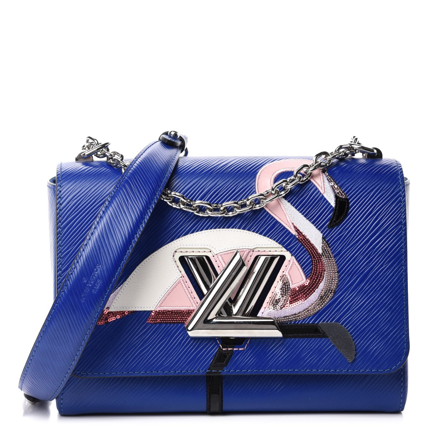 Louis Vuitton Epi Flamingo Twist Shoulder Bag MM Blue 1 of 10