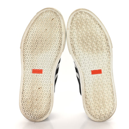 Hermes Knit Fabric Calfskin Deep Sneakers 38 Black White 6 of 10