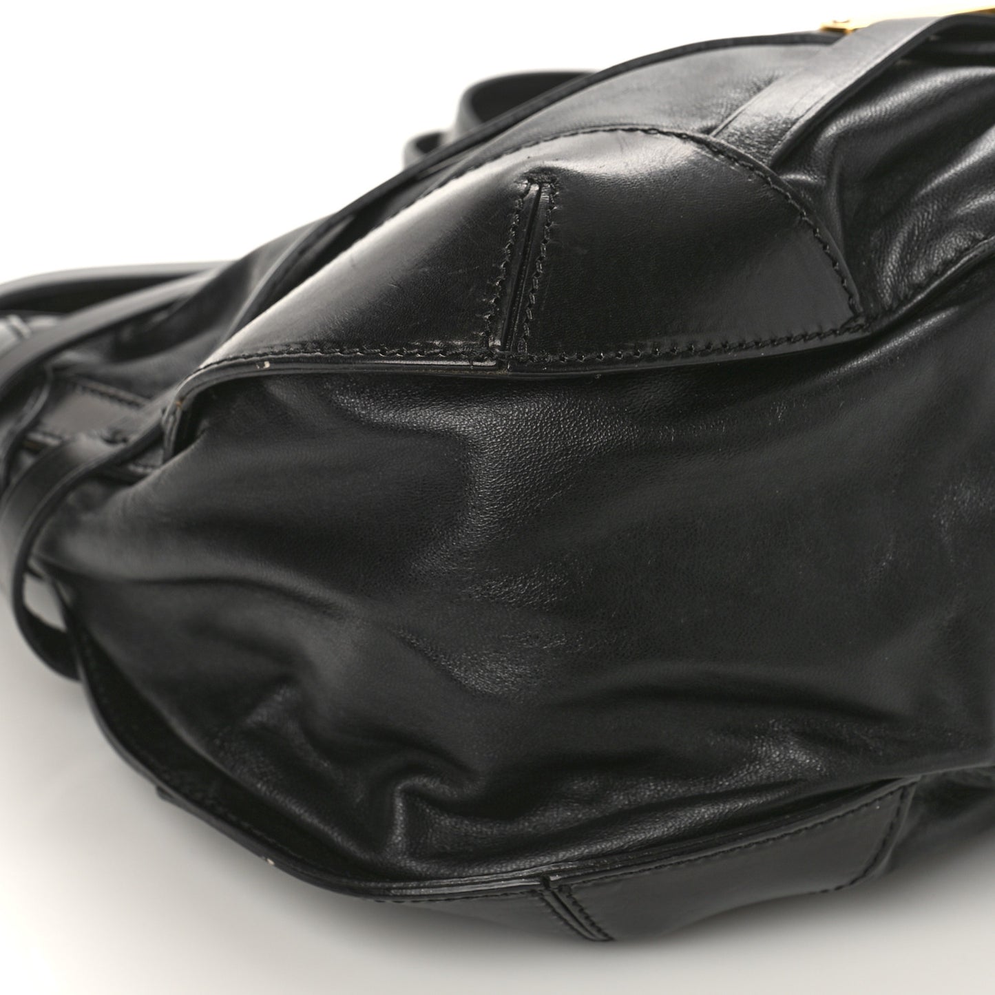 Lambskin Bridle Calfskin Small Dutton Hobo Black