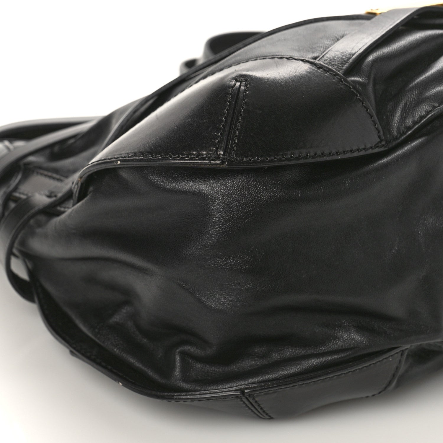 Burberry Lambskin Bridle Calfskin Small Dutton Hobo Black 7 of 10