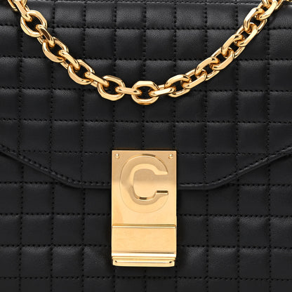 Celine Calfskin Quilted Medium C Bag Black 8 of 10