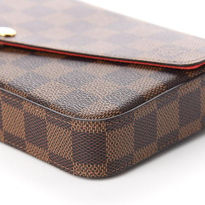 Louis Vuitton Damier Ebene Pochette Felicie Chain Wallet 9 of 11