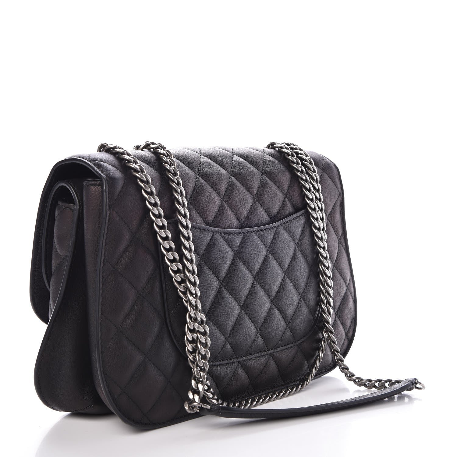 Chanel Lambskin Quilted Large Natural CC Flap Black 3 of 9