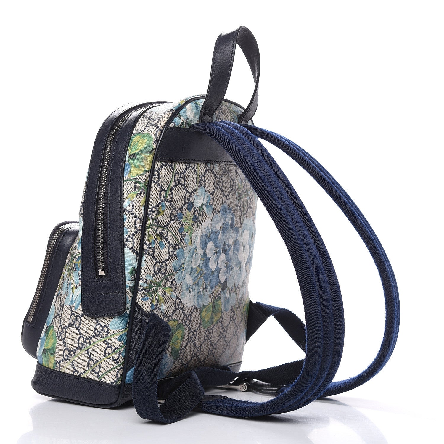 Gucci GG Supreme Monogram Blooms Small Day Backpack Blue 3 of 15