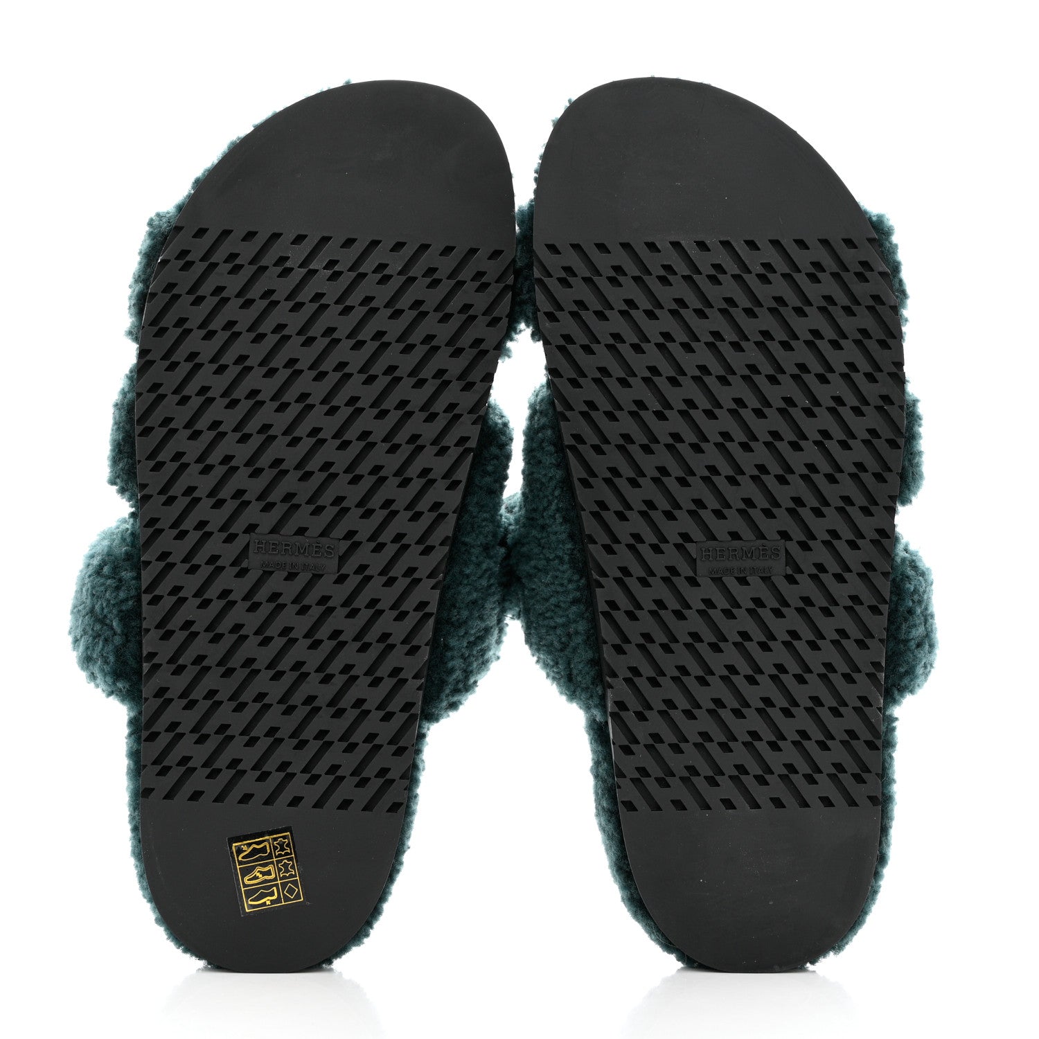 Hermes Woolskin Womens Chypre Sandals 40 Vert Anglais 5 of 9