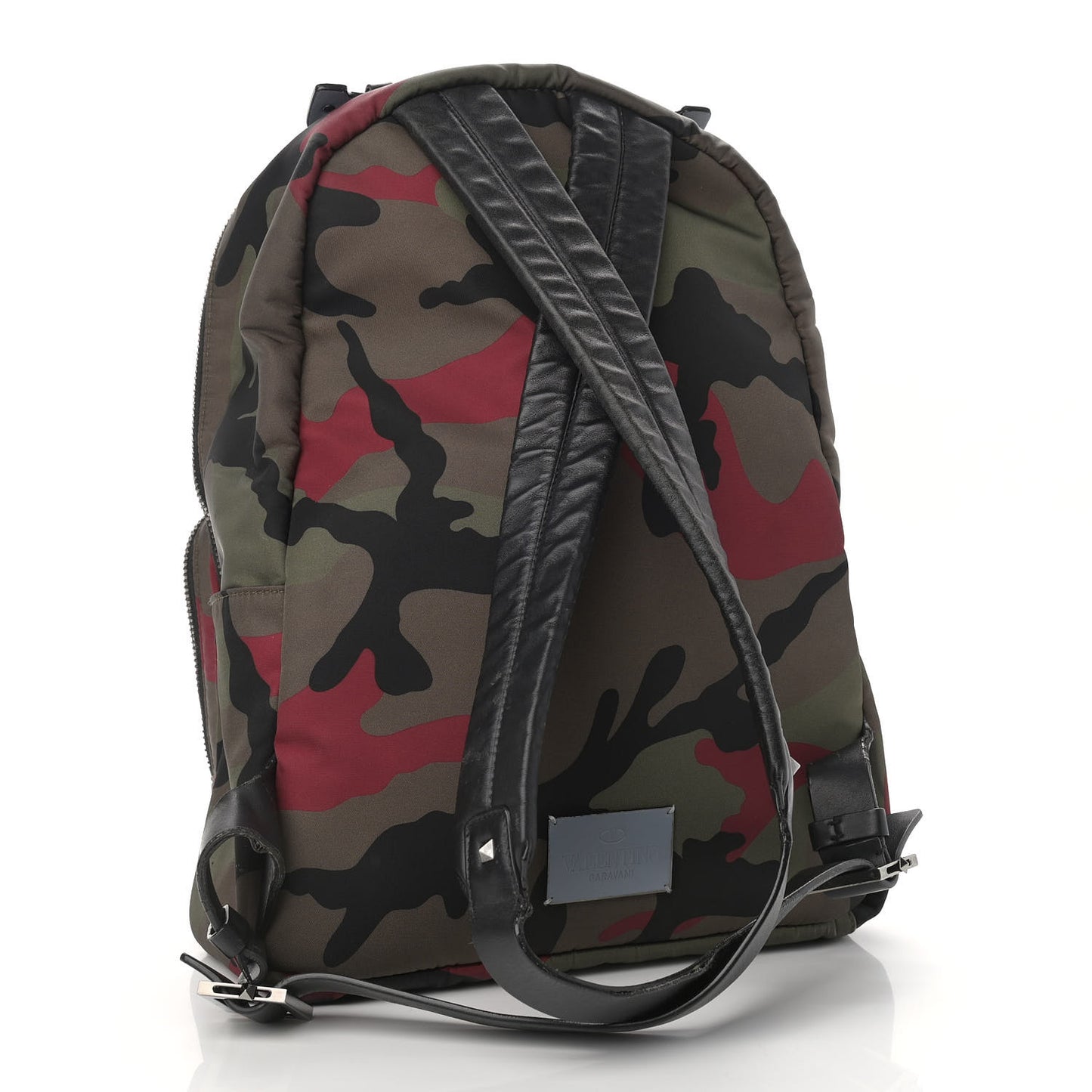 Nylon Camouflage Print Backpack Green White Black Red