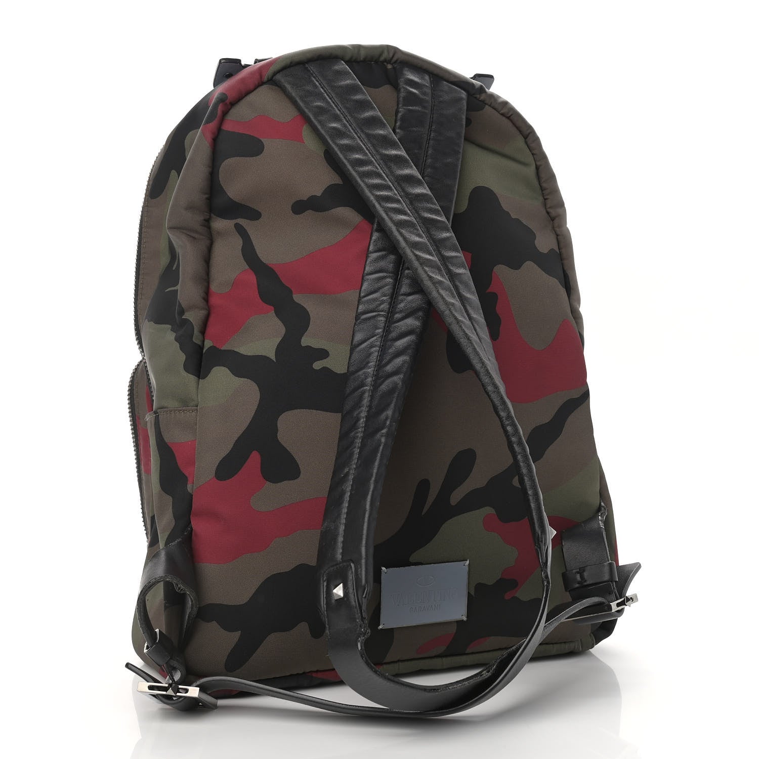 Valentino Garavani Nylon Camouflage Print Backpack Green White Black Red 3 of 17