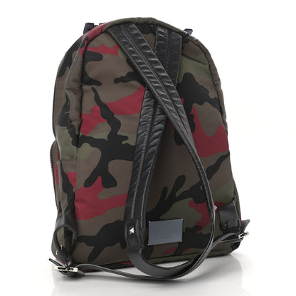 Valentino Garavani Nylon Camouflage Print Backpack Green White Black Red 3 of 17