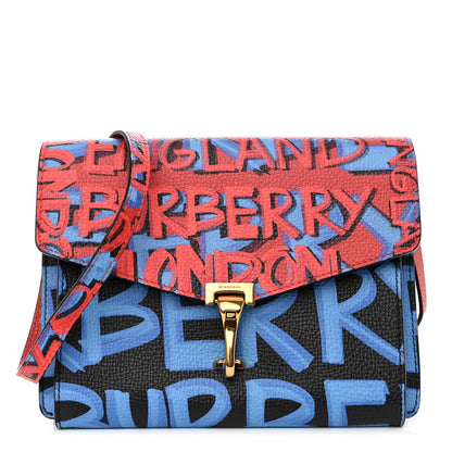 Burberry Calfskin Graffiti Print Small Macken Crossbody Bag Black 1 of 11