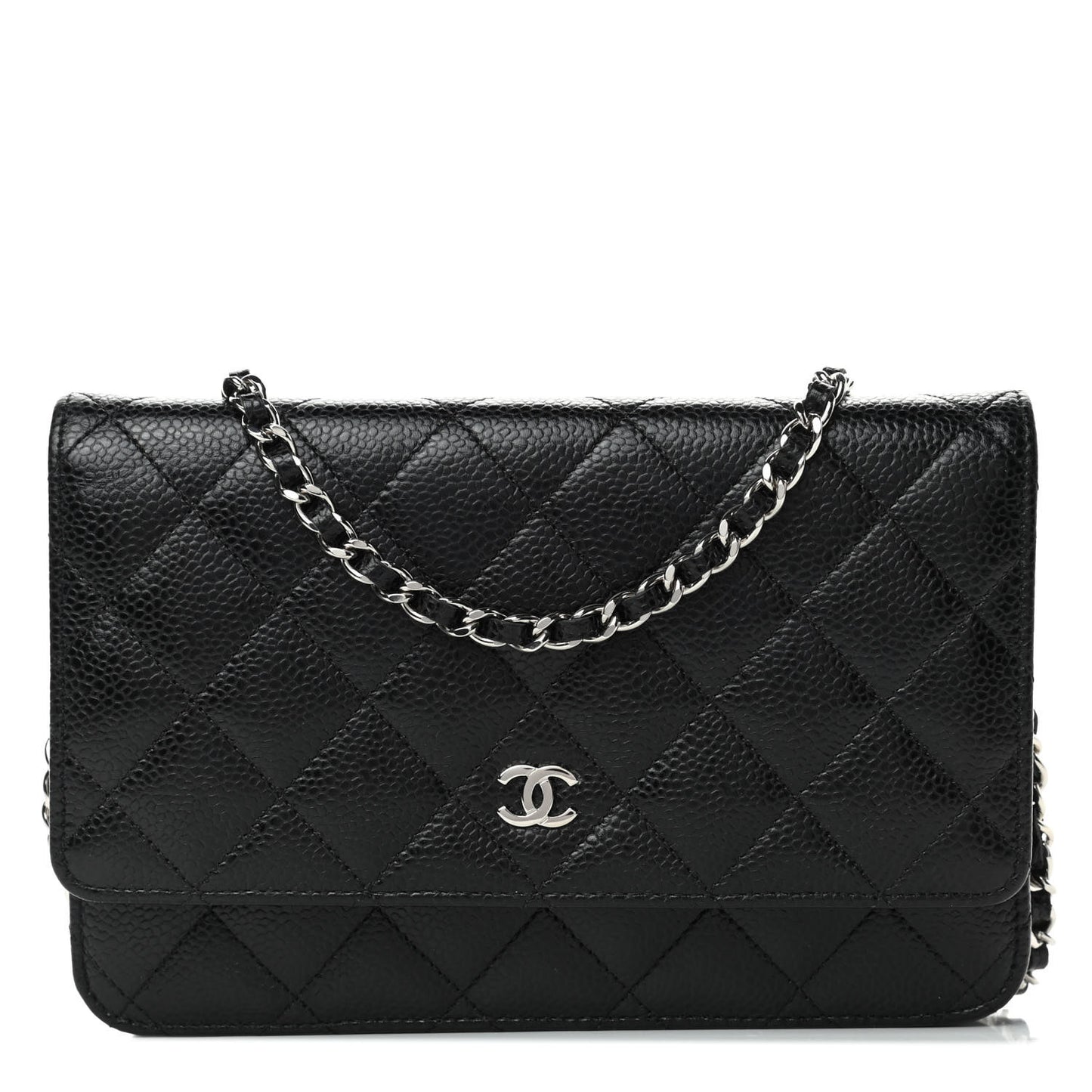 Caviar Quilted Wallet On Chain WOC Black