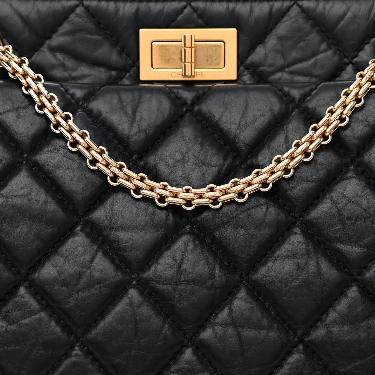 Aged Calfskin Reissue 2.55 Tote Black