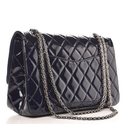 Chanel Distressed Patent Quilted 2.55 Reissue 227 Flap Dark Blue 3 of 10