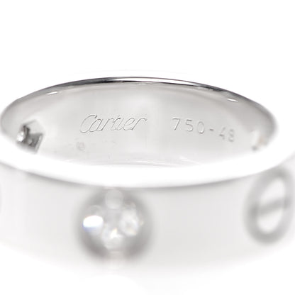 Cartier 18K White Gold 3 Diamond 5.5mm LOVE Ring 48 4.5 4 of 6