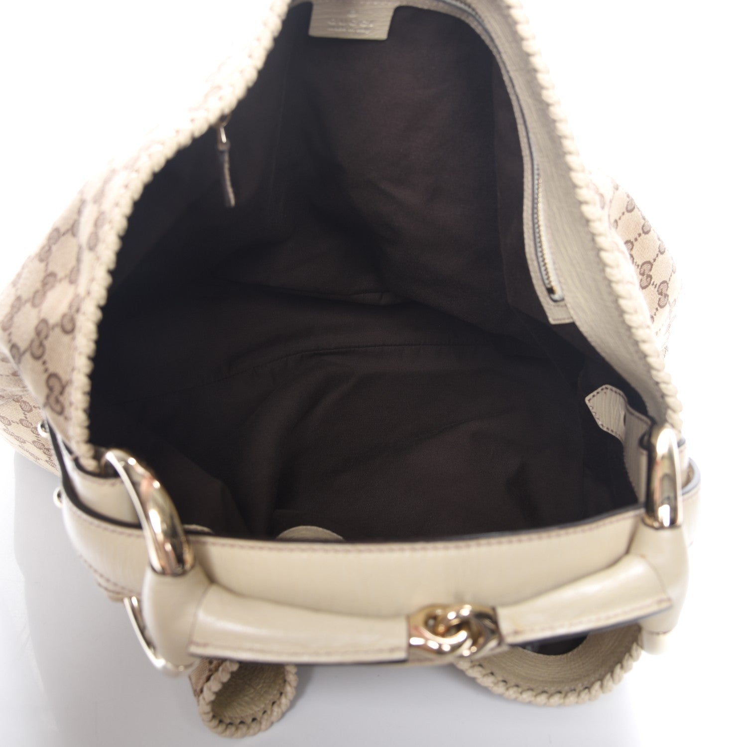 Gucci Monogram Large Horsebit Chain Hobo Off White 5 of 7