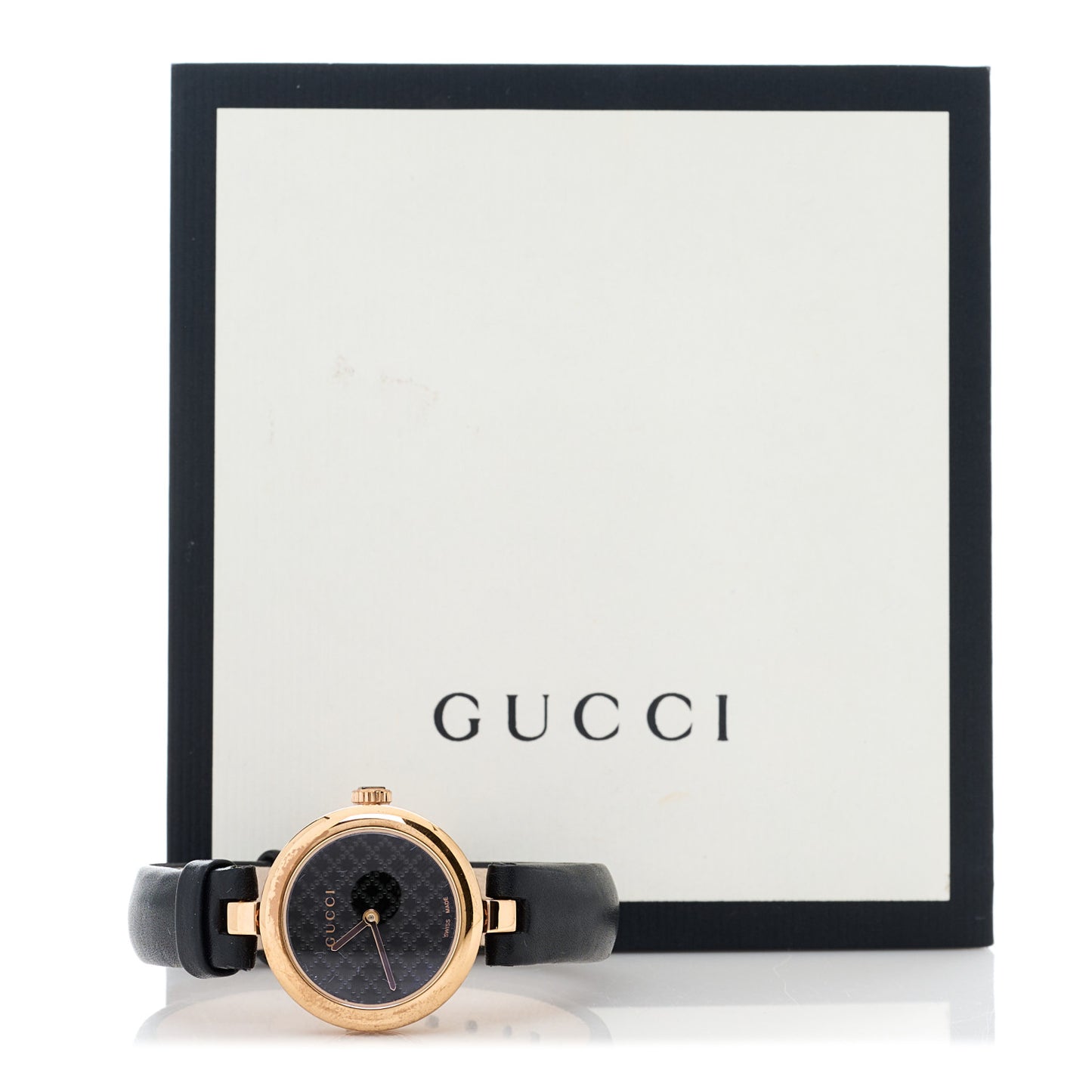 Stainless Steel Calfskin 27mm Diamantissima Quartz Watch Black