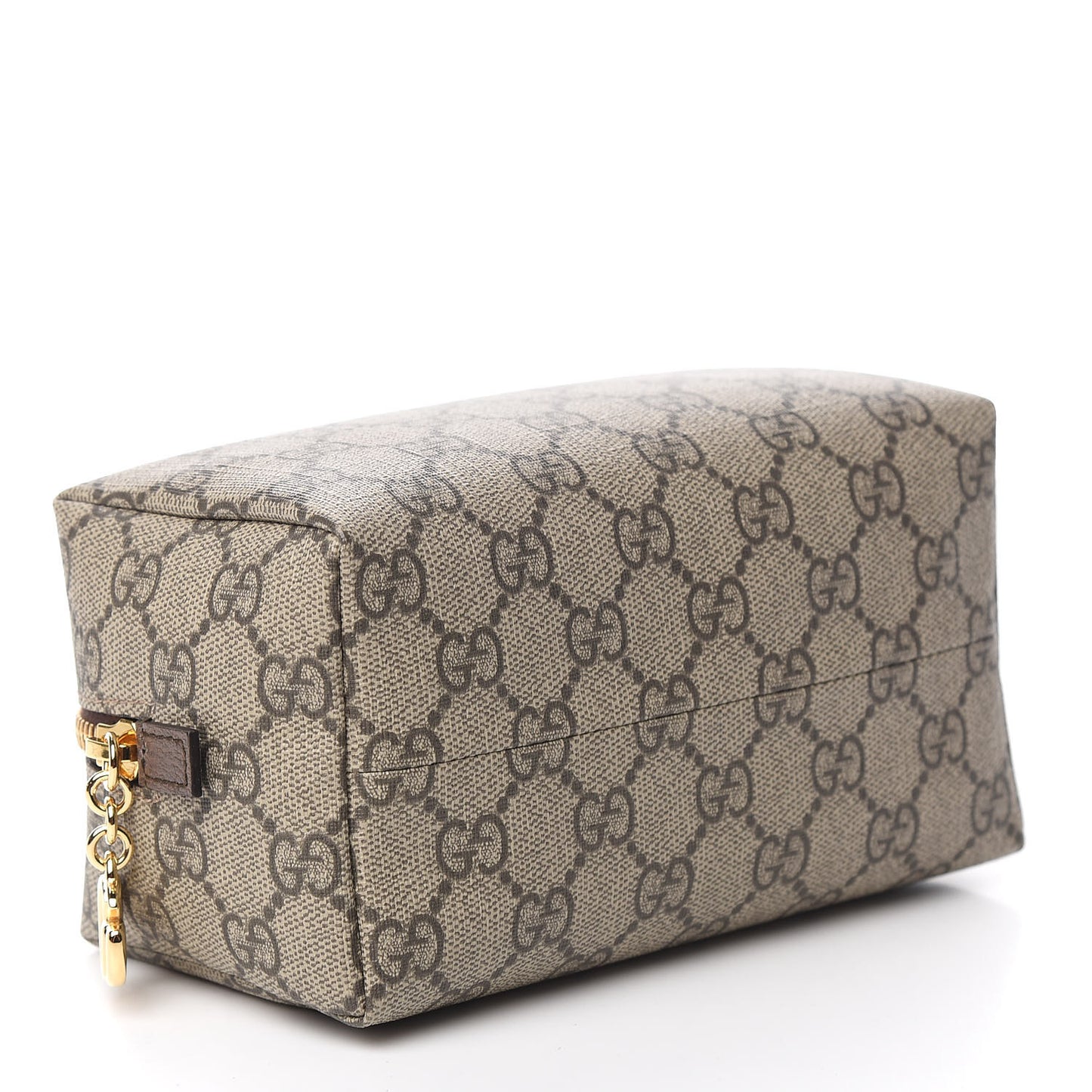 Soft GG Supreme Monogram Calfskin Medium Ophidia Cosmetic Case Beige Ebony New Acero