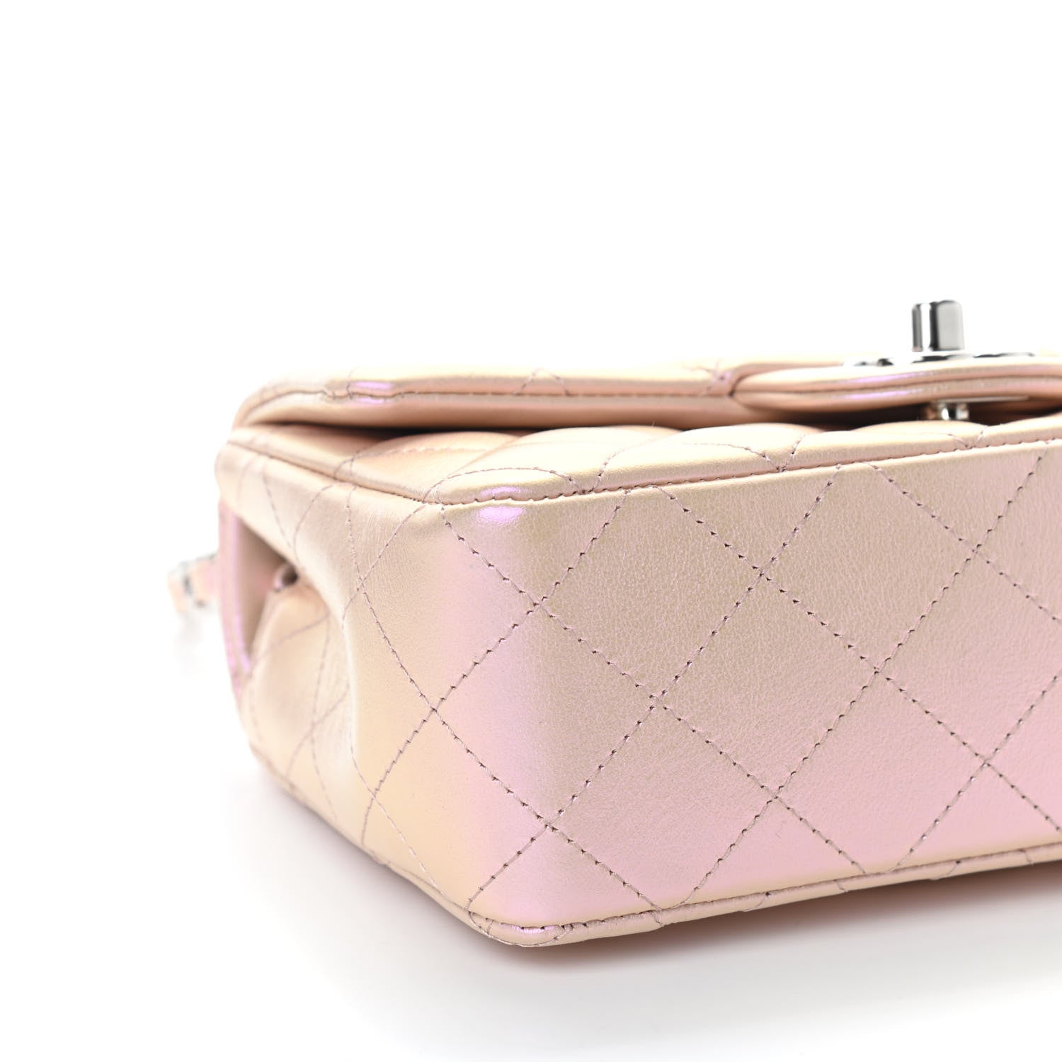 Chanel Iridescent Calfskin Quilted Mini Rectangular Flap Pink 7 of 10