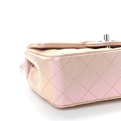 Chanel Iridescent Calfskin Quilted Mini Rectangular Flap Pink 7 of 10