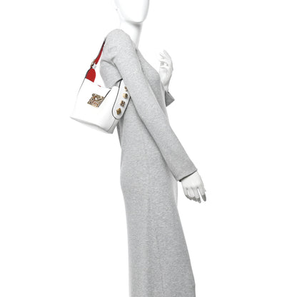 Christian Louboutin Grained Calfskin Mini Carasky Bucket Bag White 2 of 9