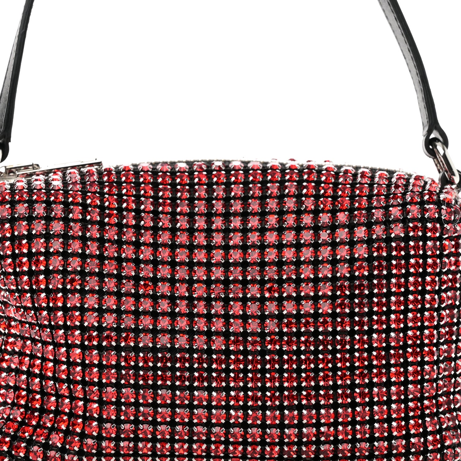 Alexander Wang Mesh Crystal Rhinestone Mini Heiress Pouch Red
