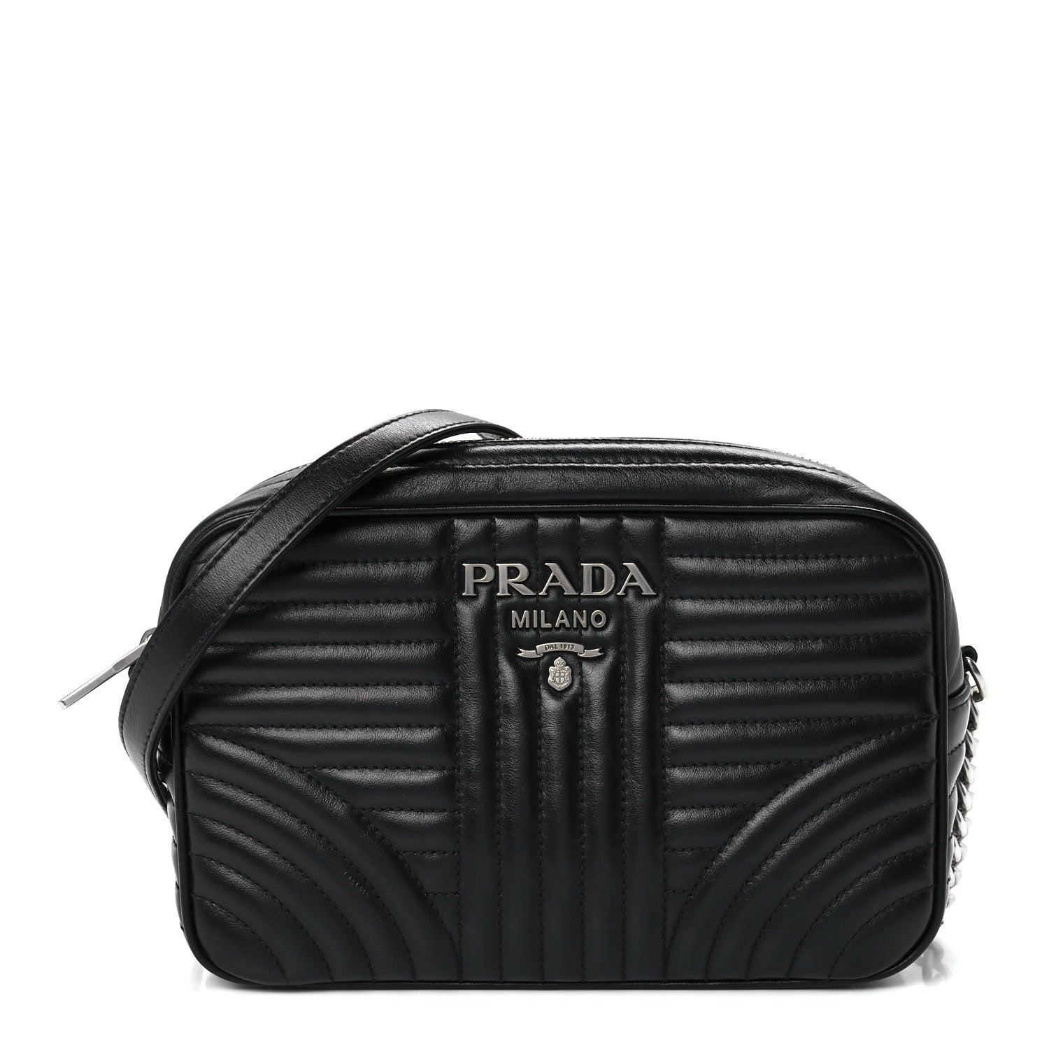 Prada Soft Calfskin Diagramme Camera Bag Black 1 of 12