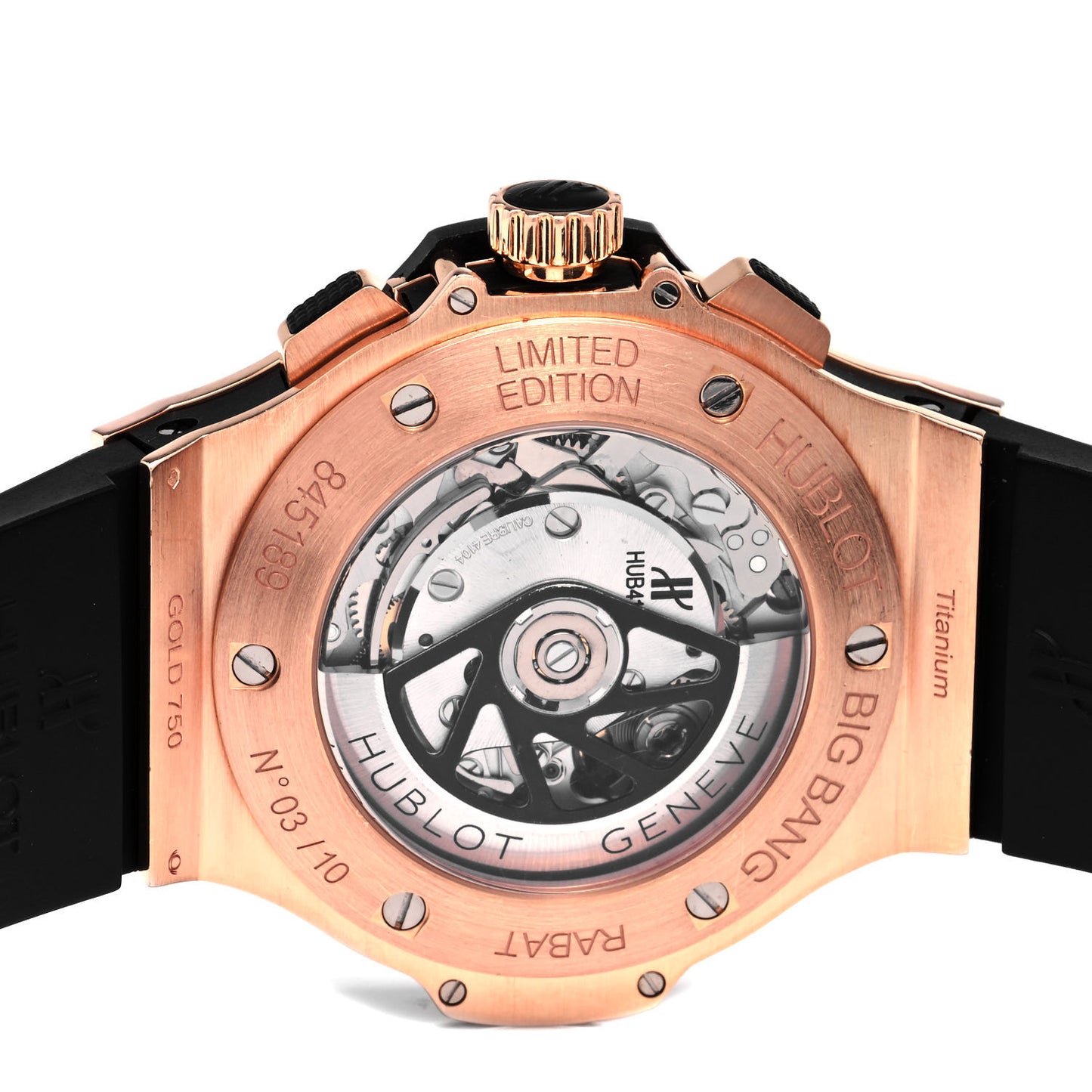 18K Rose Gold Titanium Rubber 44mm Big Bang Evolution Automatic Watch Black 301.PX.1180.RX