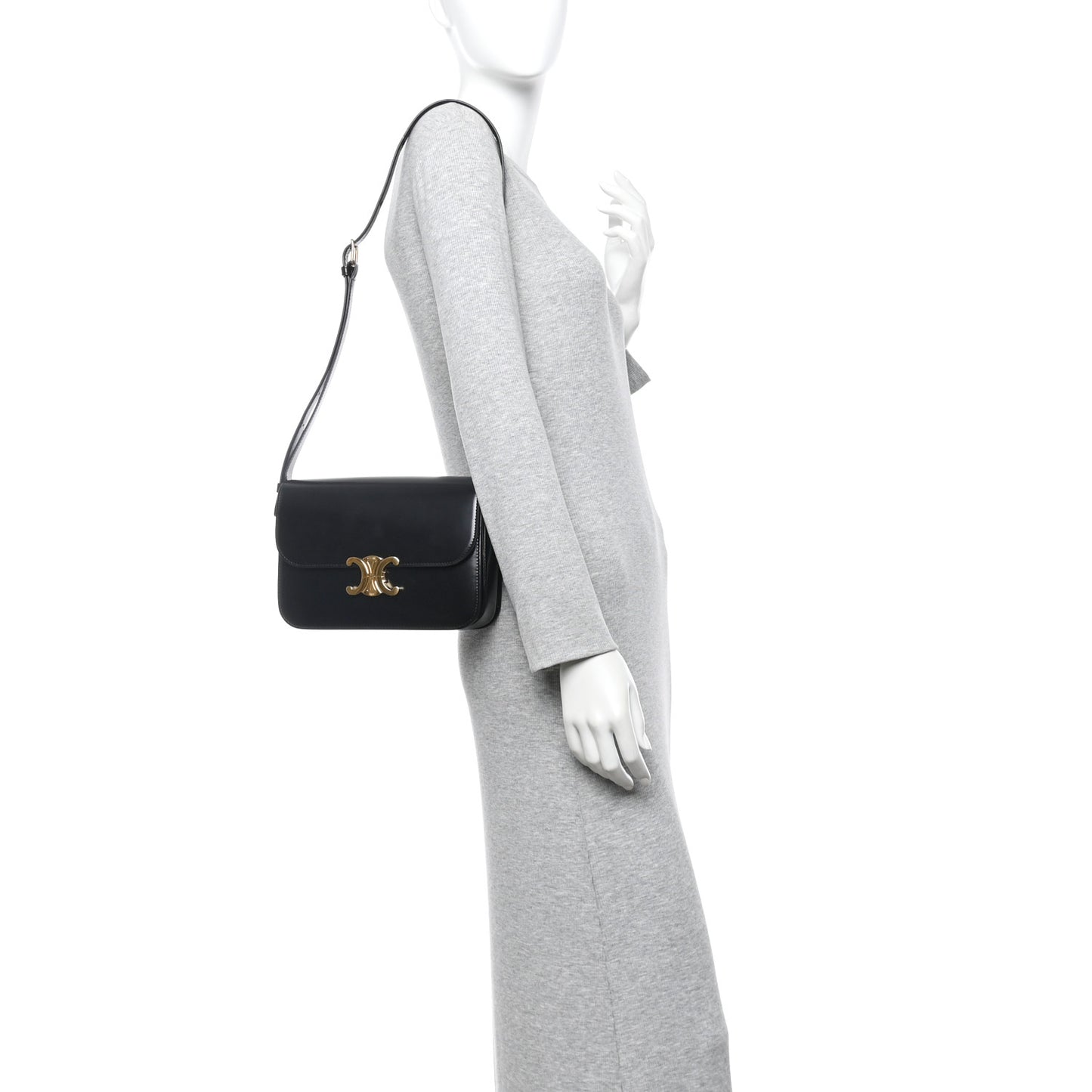 Shiny Calfskin Medium Triomphe Black