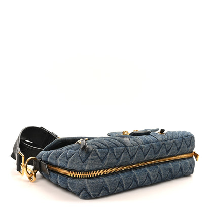 Miu Miu Denim Matelasse Biker Shoulder Bag Avio 4 of 9