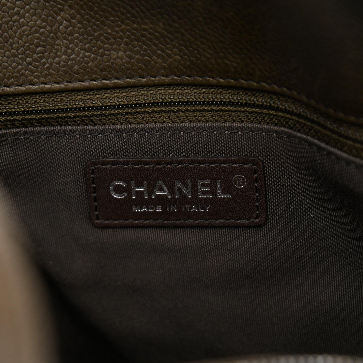 Chanel Caviar Quilted Large Casual Pocket Tote Khaki 6 of 10