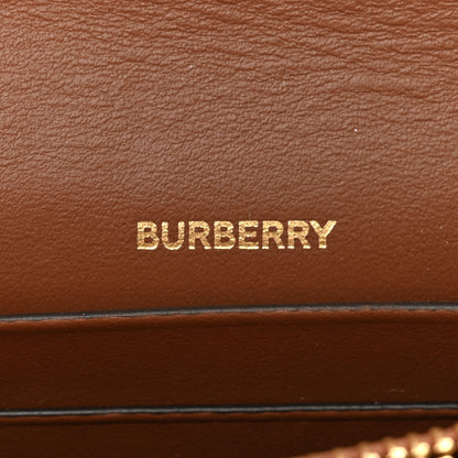 Burberry Grainy Calfskin Vintage Check Jade Card Case On Chain Tan 6 of 10