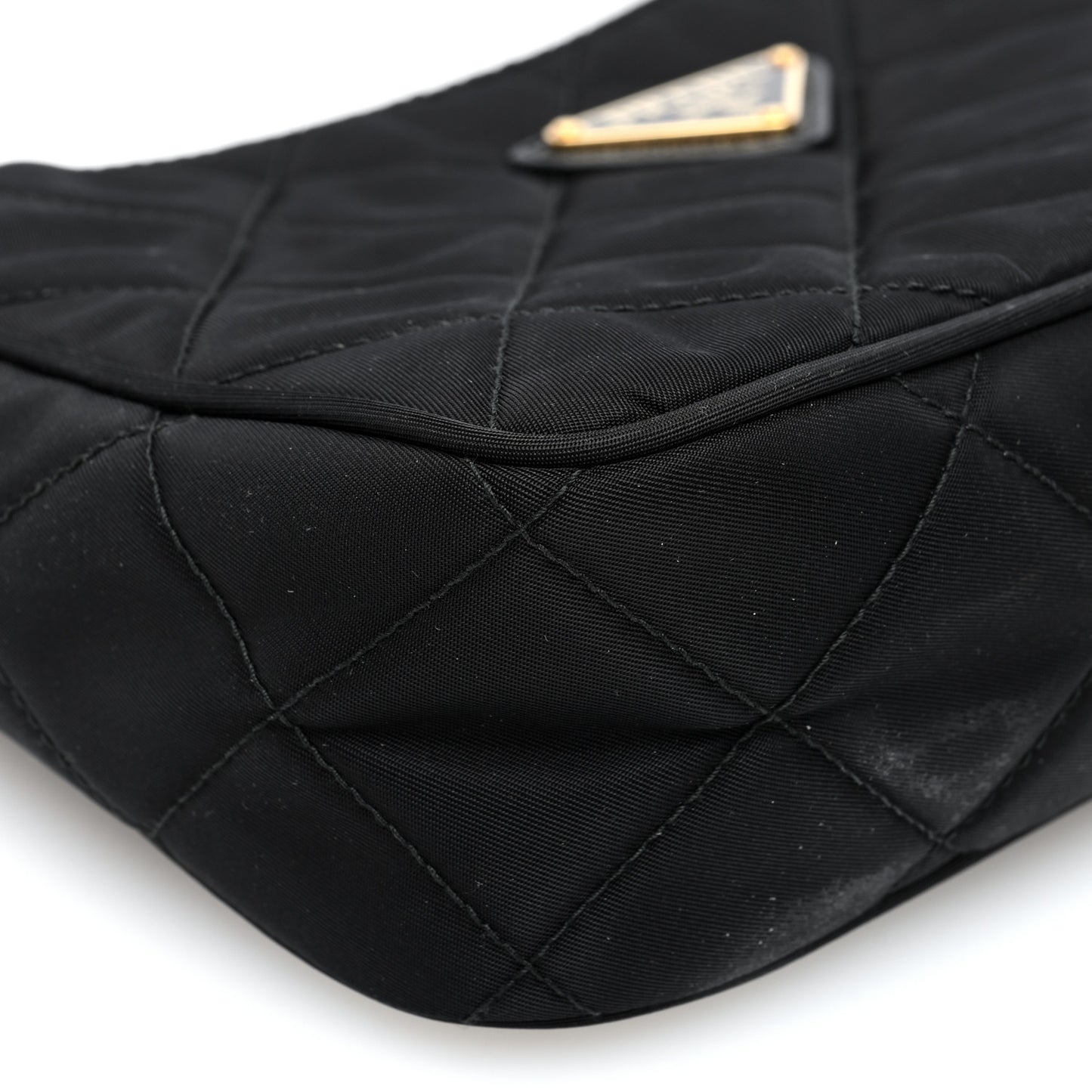 Tessuto Nylon Stitched Shoulder Bag Black
