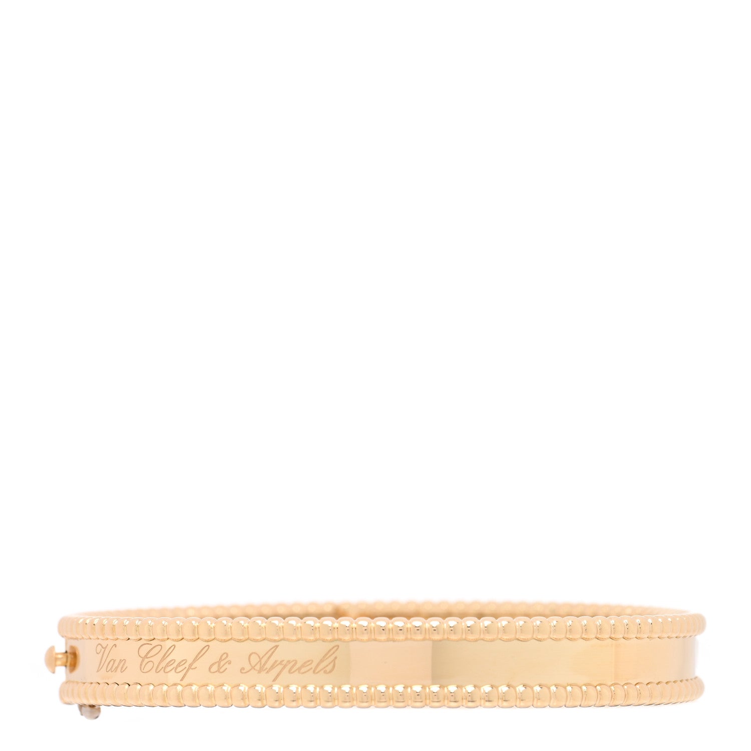 Van Cleef & Arpels 18K Yellow Gold Perlee Signature Bangle Bracelet S 2 of 4