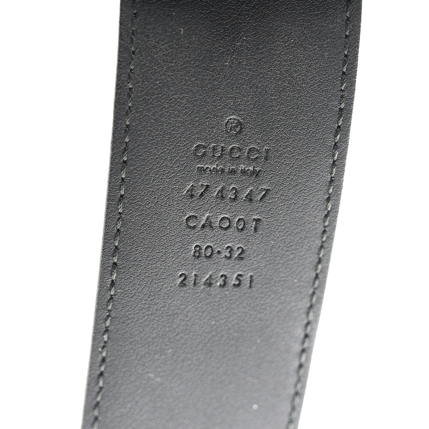 Gucci Dollar Calfskin Interlocking G Belt 80 32 Black 3 of 5