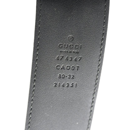 Gucci Dollar Calfskin Interlocking G Belt 80 32 Black 3 of 5