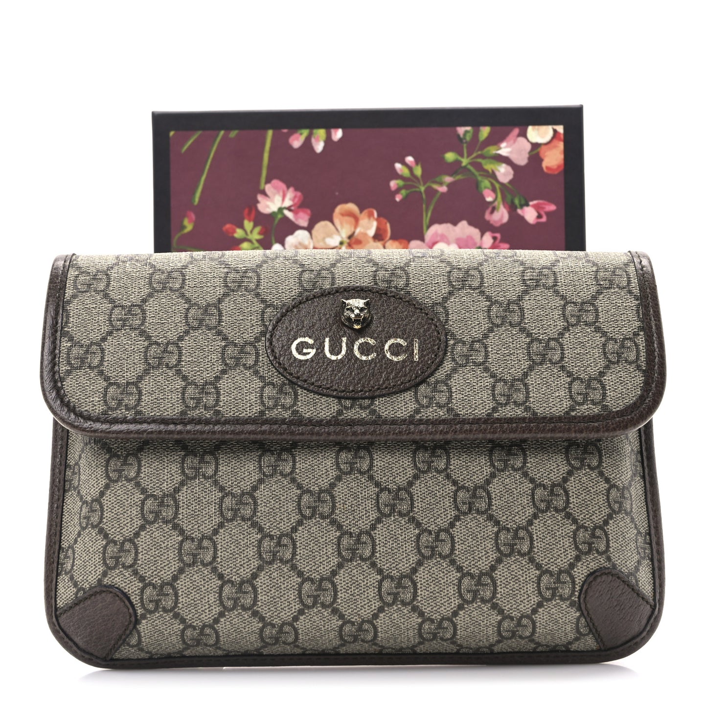 GG Supreme Monogram Neo Vintage Web Belt Bag Brown