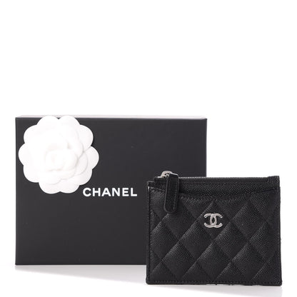 Chanel Caviar Quilted CC Zip Card Holder Black 8 of 8