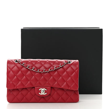 Chanel Caviar Quilted Medium Double Flap Dark Red 15 of 15