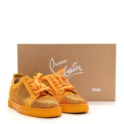 Christian Louboutin Calfskin Veau Velours Strass Louis Junior Flat Sneakers 41 Topaz 17 of 17