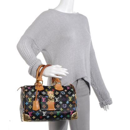 Louis Vuitton Monogram Multicolor Speedy 30 Black 2 of 8