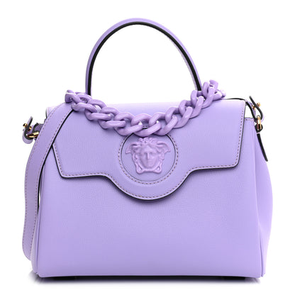 Versace Calfskin Medium La Medusa Top Handle Handbag Lilac 1 of 9