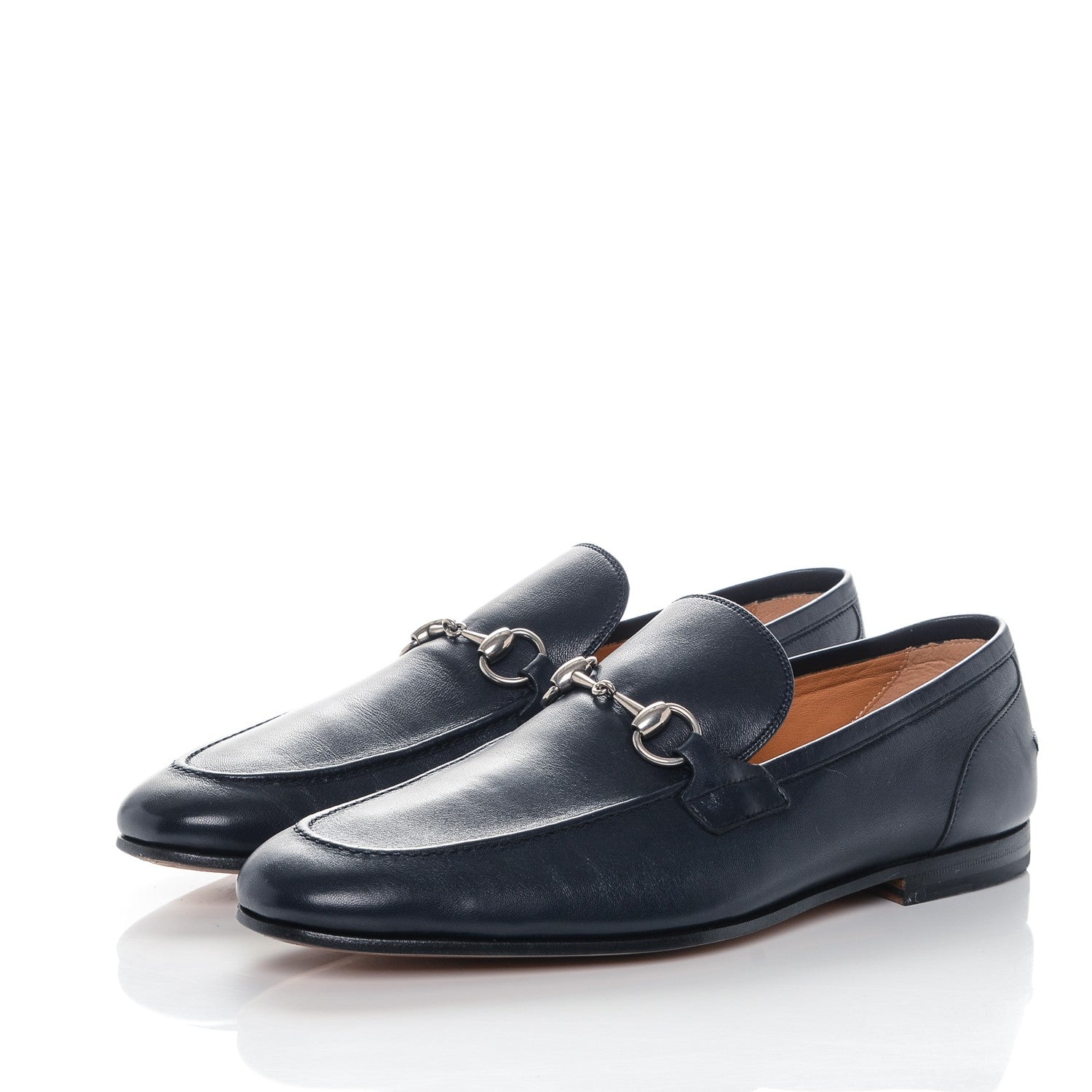 Gucci Goatskin Mens Horsebit Loafers 9 Navy 3 of 8
