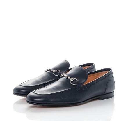 Gucci Goatskin Mens Horsebit Loafers 9 Navy 3 of 8