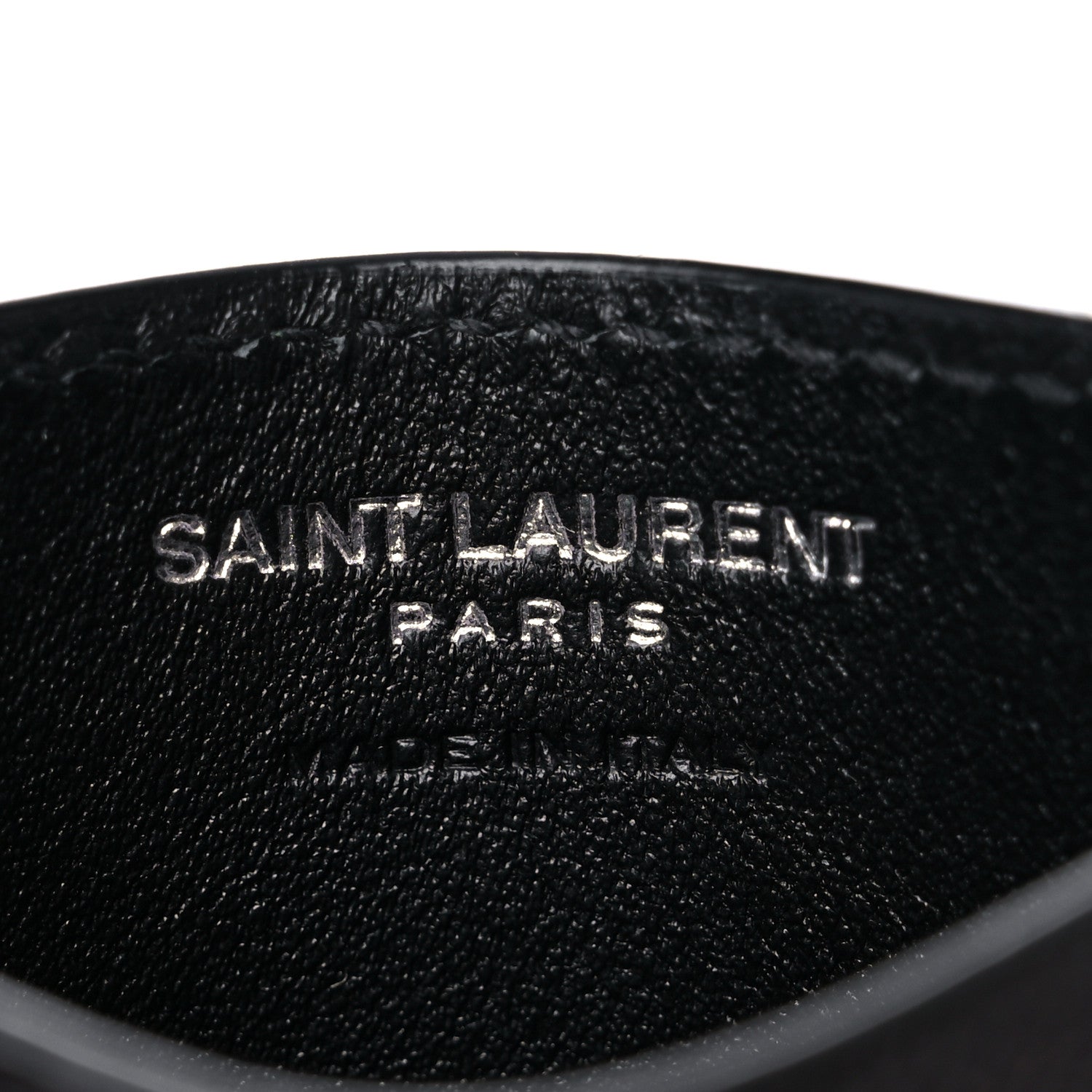 Saint Laurent Grain De Poudre Matelasse Chevron Monogram Credit Card Case Black 6 of 8